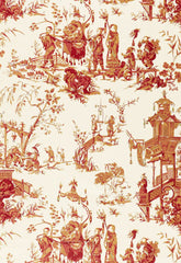 FSchumacher Fabric 168276 Chinois Creme &amp; Red
