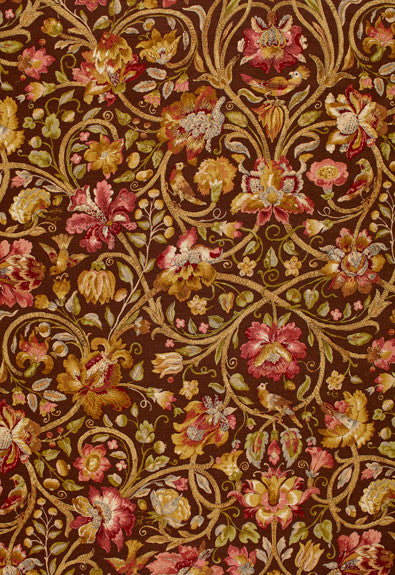 FSchumacher Fabric 172723 Fleurs De Touraine Mahogany