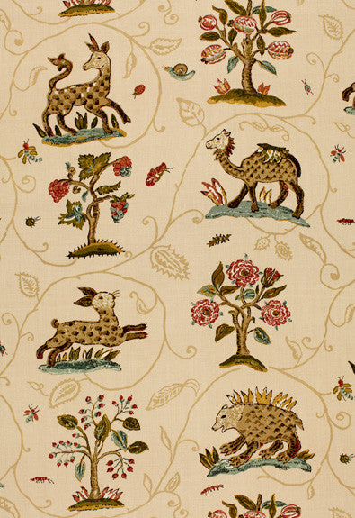 FSchumacher Fabric 172760 La Menagerie Cream