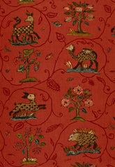 FSchumacher Fabric 172762 La Menagerie Flame Red
