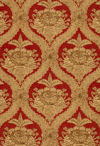 FSchumacher Fabric 172781 Haddon Hall Damask Venetian Red