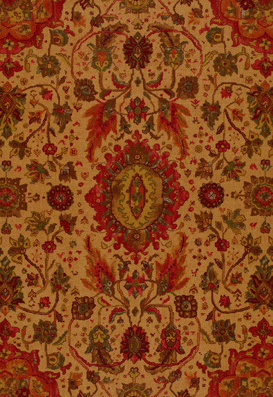 FSchumacher Fabric 172792 Jahanara Carpet Tea Leaf