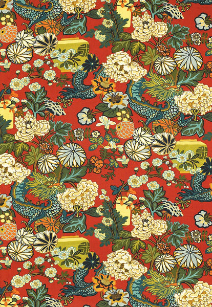FSchumacher Fabric 173271 Chiang Mai Dragon Lacquer