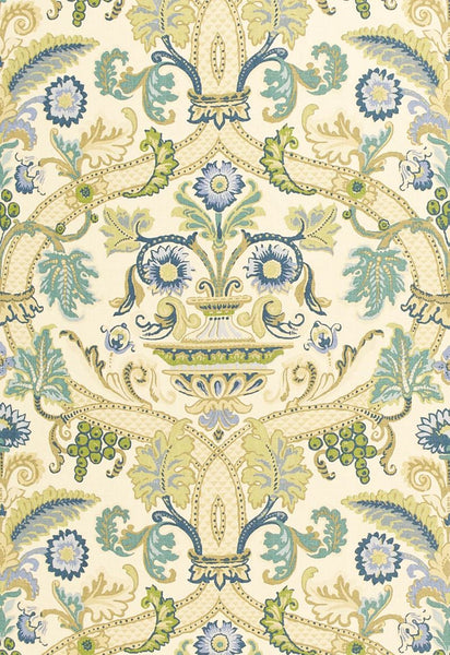 FSchumacher Fabric 173321 Fontenay Vase Porcelain Blue