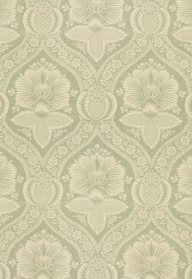 FSchumacher Fabric 173373 Villandry Damask Print Mineral