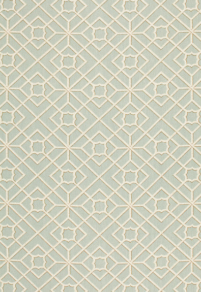 FSchumacher Fabric 173491 Luan Fretwork Sky