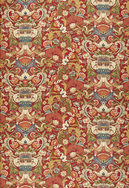 FSchumacher Fabric 173621 Egerton Tapestry Print Scarlet
