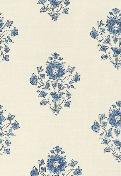 FSchumacher Fabric 173762 Beatrice Bouquet Indigo