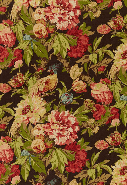 FSchumacher Fabric 173830 Ashbourne Peony Chestnut