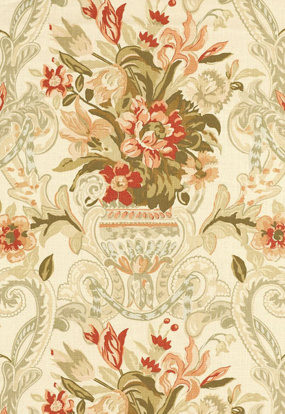 FSchumacher Fabric 173840 Aylesbury Vase Coral