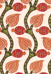 FSchumacher Fabric 174180 Nurata Embroidery Coral