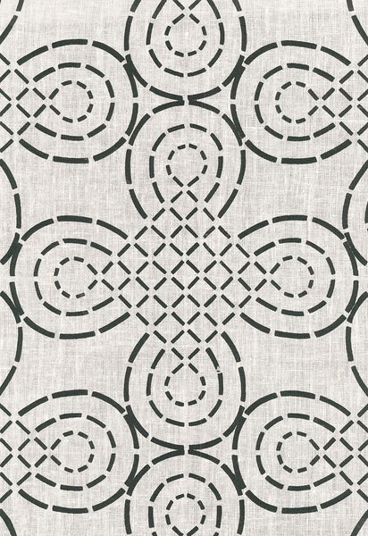 FSchumacher Fabric 174222 Trellis Knot Ivory &amp; Onyx