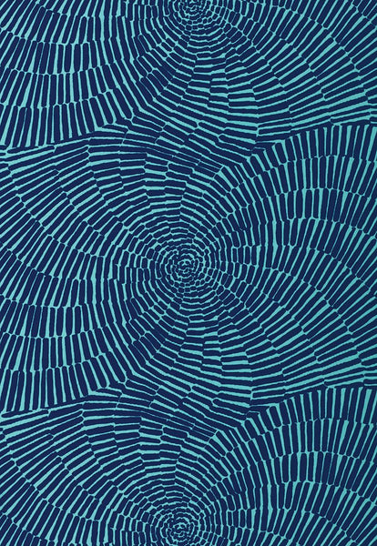 FSchumacher Fabric 174240 Sonriza Print Marine and Pool