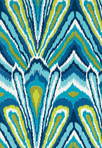 FSchumacher Fabric 174280 Peacock Print Pool