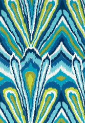 FSchumacher Fabric 174280 Peacock Print Pool