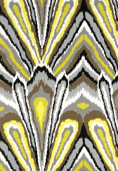 FSchumacher Fabric 174282 Peacock Print Driftwood
