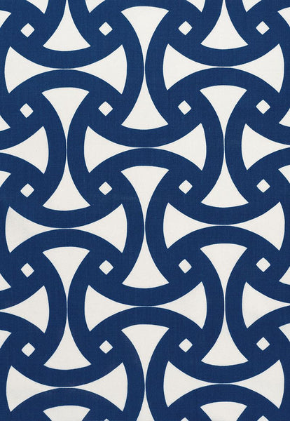 FSchumacher Fabric 174300 Santorini Print Marine