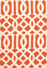FSchumacher Fabric 174410 Imperial Trellis II Ivory, Mandarin