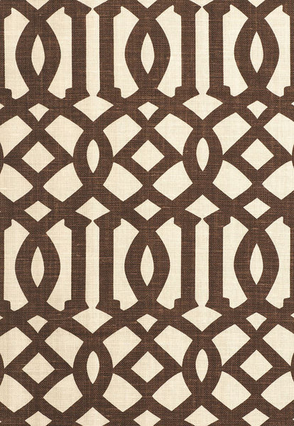FSchumacher Fabric 174413 Imperial Trellis II Java, Cream