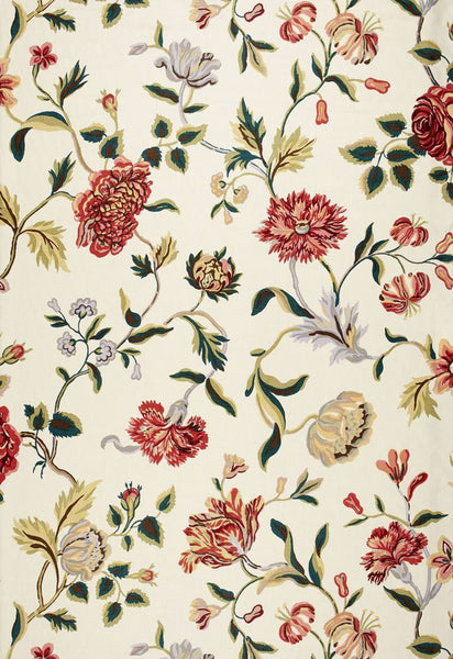 FSchumacher Fabric 174520 Avebury Floral Vine Document Rose