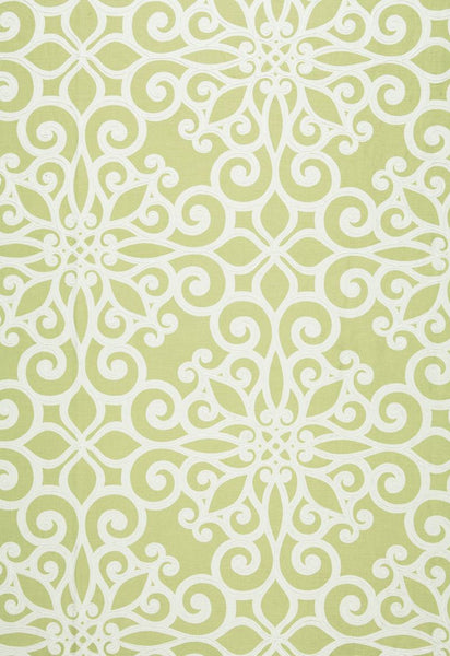 FSchumacher Fabric 174563 Rosegate Embroidered Print Chartreuse