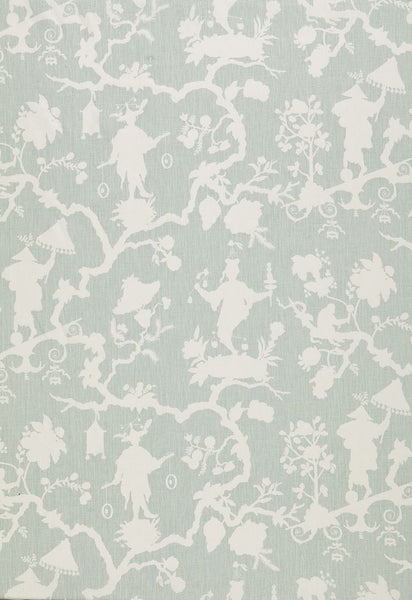 FSchumacher Fabric 174580 Shantung Silhouette Print Mineral