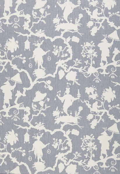 FSchumacher Fabric 174582 Shantung Silhouette Print Wisteria