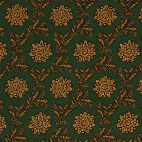 Lee Jofa Fabric 2002154.34 Indigo Rosette Green &