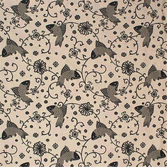 Lee Jofa Fabric 2004037.18 Oriental Fishes Charcoa