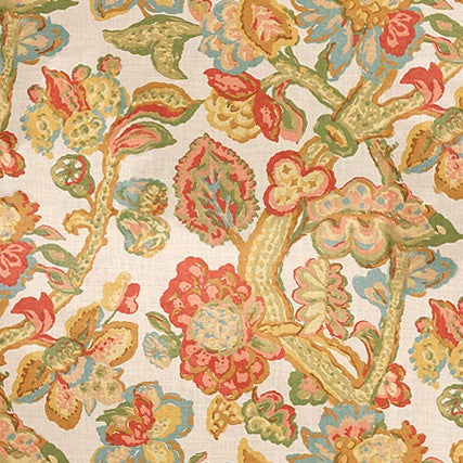 Lee Jofa Fabric 2009165.137 La Cinta Aqua/Coral