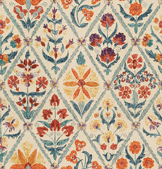 Lee Jofa Fabric 2010120.125 Susani Trellis Orange/Blue