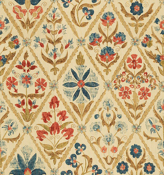 Lee Jofa Fabric 2010120.509 Susani Trellis Indigo/Wine