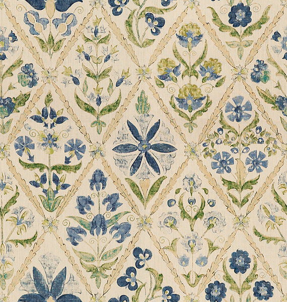 Lee Jofa Fabric 2010120.53 Susani Trellis Blue/Green