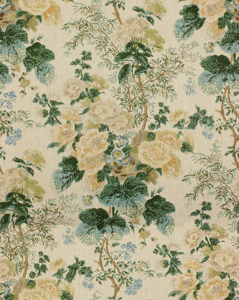 Lee Jofa Fabric 2011118.134 Hollyhock Block Lemon/Aqua