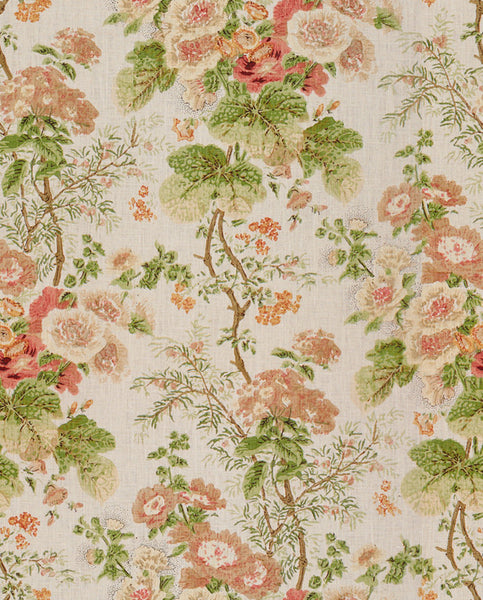 Lee Jofa Fabric 2011118.73 Hollyhock Block Coral/Apple