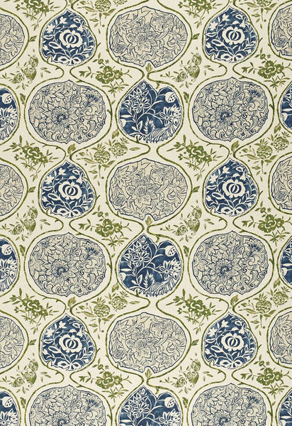 FSchumacher Fabric 2620932 Katsugi Indigo &amp; Green