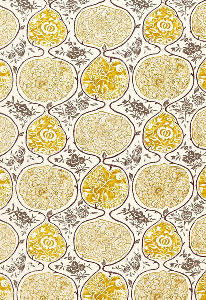 FSchumacher Fabric 2620934 Katsugi Gold and Mushroom