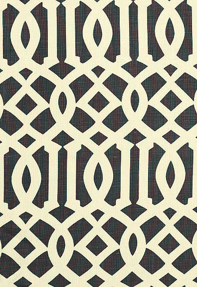 FSchumacher Fabric 2643760 Imperial Trellis Parchment, Midnight