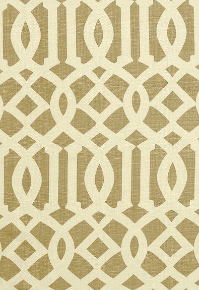 FSchumacher Fabric 2643761 Imperial Trellis Natural, Coffee
