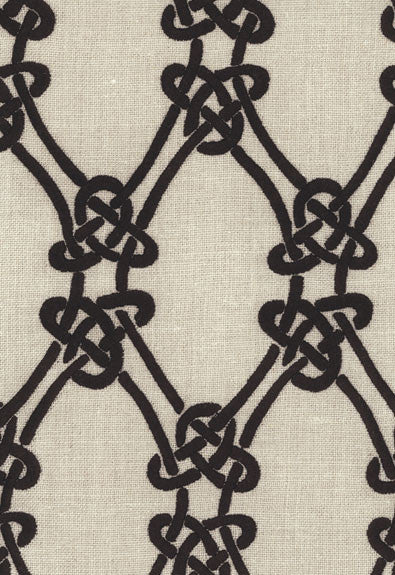 FSchumacher Fabric 2643920 Gordian Weave Ebony On Greige