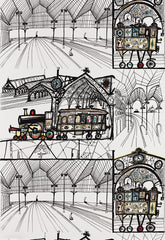FSchumacher Wallpaper 2703940 Trains Multi On White