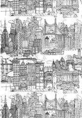 FSchumacher Wallpaper 2705530 New York New York Black On White