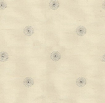 FSchumacher Fabric 3448000 Lucille Dot Embroidery Ivory