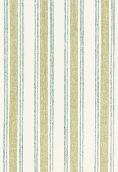 FSchumacher Fabric 3485000 Leah Linen Stripe Sea Grass