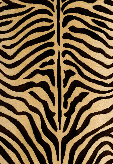FSchumacher Fabric 43490 ZE'BRE Epingle Brown, Beige