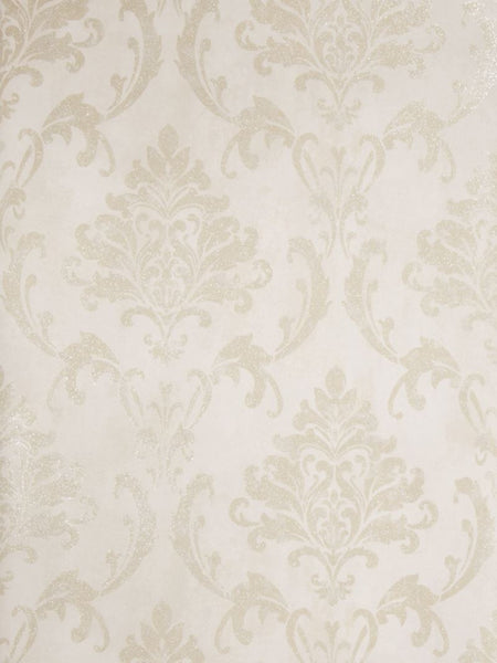 Fabricut Wallpaper 4648501 Meryl Platinum Ivory