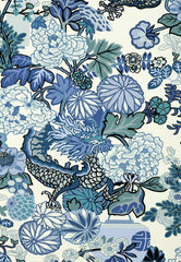 FSchumacher Wallpaper 5001062 Chiang Mai Dragon China Blue