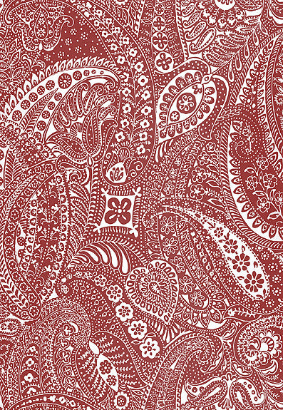 FSchumacher Wallpaper 5003191 Paisley Print Red