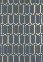 FSchumacher Wallpaper 5003281 Modern Trellis Charcoal Metallic
