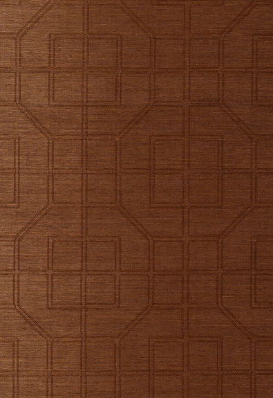 FSchumacher Wallpaper 5003554 Linyi Embroidered Fret Chestnut